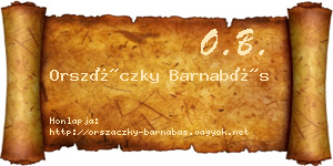 Orszáczky Barnabás névjegykártya