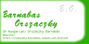 barnabas orszaczky business card