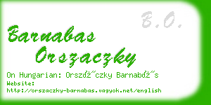 barnabas orszaczky business card